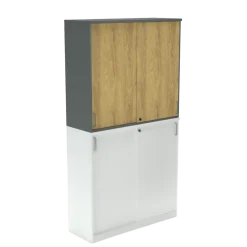 Aufsatzschrank E10 Natural Hickory Grau