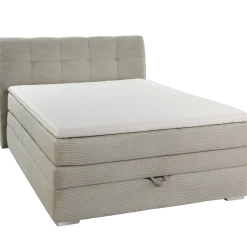 Boxspringbett Amelie mit Bettkasten Cord Light Greige 140 x 200 cm