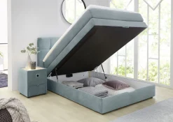 Boxspringbett Amy mit Bettkasten Türkis 140 x 200 cm