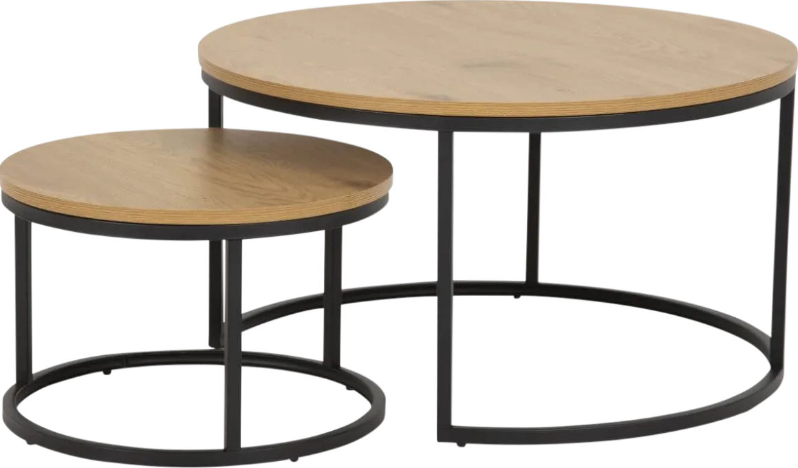 Couchtisch-Set Spiro Eiche Schwarz