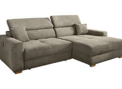 Ecksofa Slider mit Funktionen Cord Taupe
