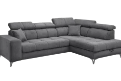 Ecksofa Sydney Anthrazit mit Stauraum und Funktionen