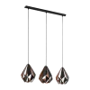EGLO 3-flg Pendelleuchte Carlton 1 Schwarz Kupfer