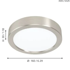 EGLO LED Deckenleuchte Fueva 5 (kaltweiß) Nickel Ø 16 cm
