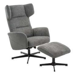 FEMO Relaxsessel 4040 Grau mit Hocker