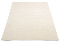 Handloom aus Indien Sadhana Hellgrau Natur 140 x 200 cm