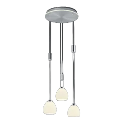 HELL 3-flg LED Pendelleuchte Sam rund Nickel