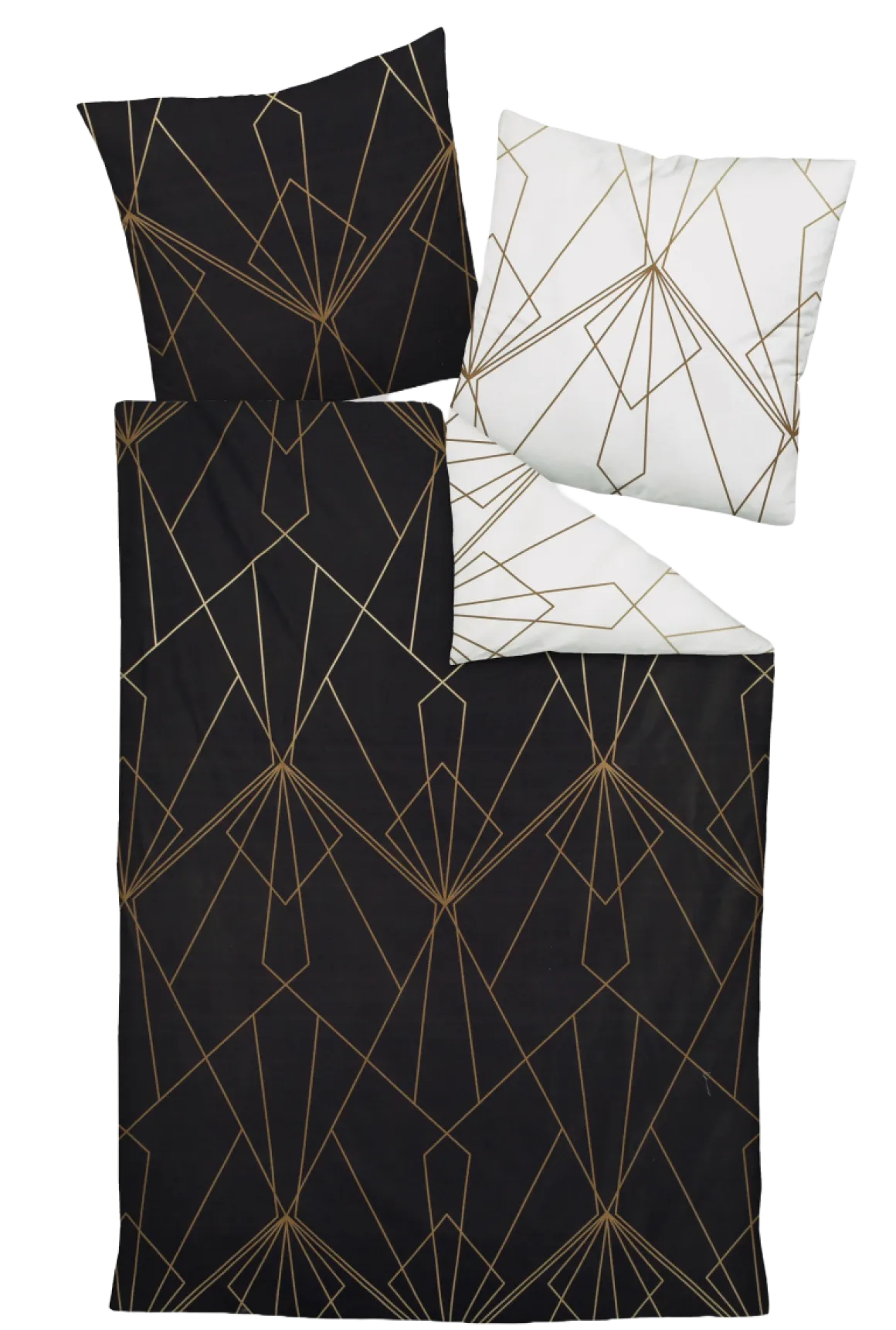 Janine Mako-Satinbettwäsche Bronze-Schwarz 135 x 200 cm