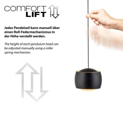 JUST LIGHT. 3-flg LED Pendellampe Ballini
