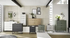 Kommode Bonnie Kreidegrau 178 x 87 cm