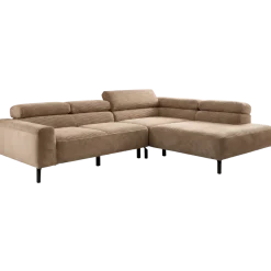Lascondo Ecksofa Sarafi Cord Taupe mit Funktionen