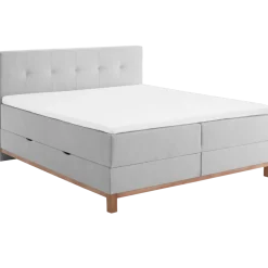 Meise Boxspringbett Catania mit Bettkasten Hellgrau 180 x 200 cm