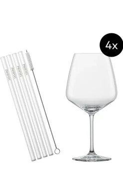 Schott Zwiesel Cocktailglas-Set After Work mit Trinkhalmen und Bürste