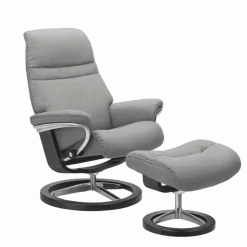 Stressless Sessel Sunrise Signature mit Hocker Grau