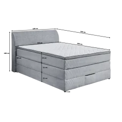 Sun Garden Boxspringbett Kurt mit Bettkasten Cord Natur 120 x 200 cm