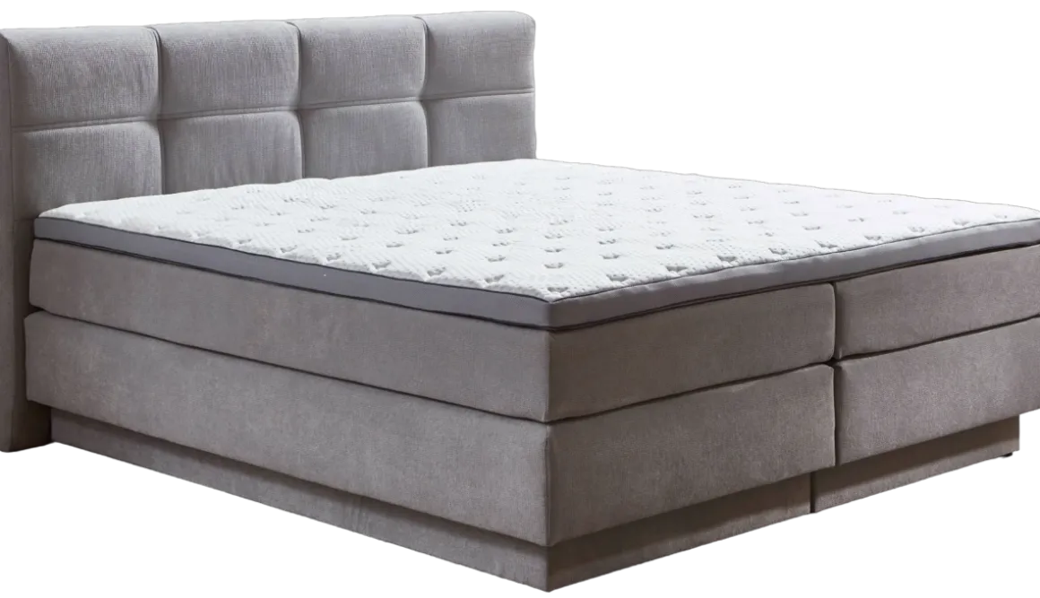 Sun Garden Boxspringbett Portage mit Bettkasten Silber 180 x 200 cm