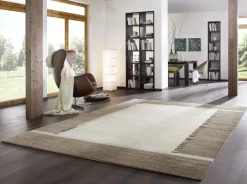 Teppich aus Indien LB Heaven Bordüre Beige 140 x 200 cm
