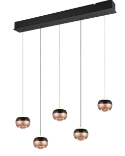 TRIO 5-flg LED Pendelleuchte Orbit-S Schwarz