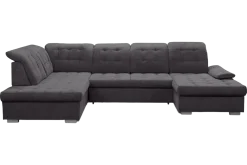 Wohnlandschaft Karina mit Funktionen Grau