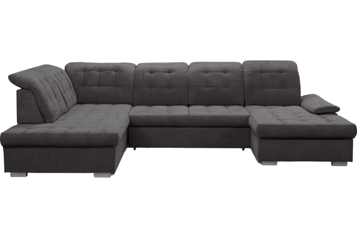 Wohnlandschaft Karina mit Funktionen Grau
